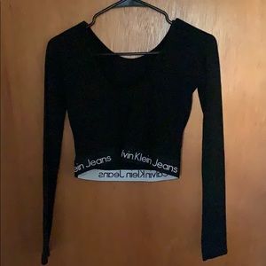 Calvin Klein cropped long sleeve top